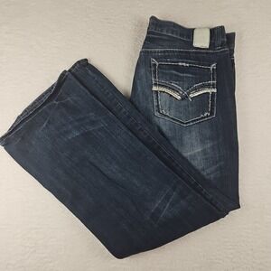 Men's Helix Loose Jeans 36x32 Relaxed Embroidered Baggy‎ Y2K Skater Grunge Denim